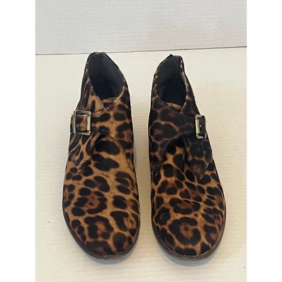 Women's JOHNSTON & MURPHY Pony Hair Cheetah print Ankle Booties Boots Sz 8M - Picture 6 of 9